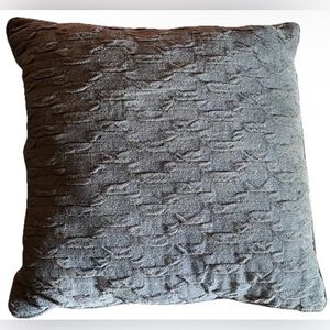 Dark Gray Textured Decorative Throw Pillow 17x17 Modern Accent Cushion